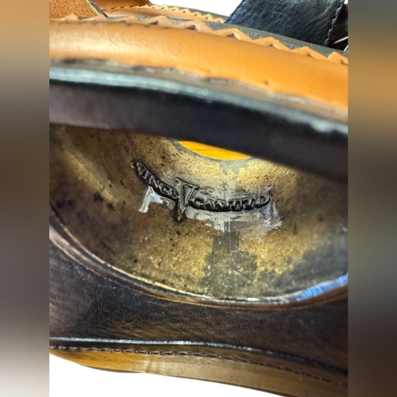 Vince Camuto NWT VC-Silver Black Tumbled Nappa Wedge Leather Size 8M - Picture 8 of 9